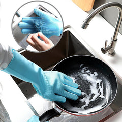 1 Pair Silicone Rubber Gloves Kitchen Cleaning Tools