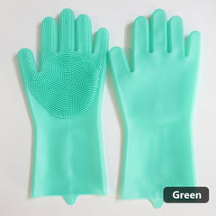 1 Pair Silicone Rubber Gloves Kitchen Cleaning Tools