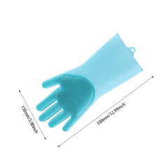 1 Pair Silicone Rubber Gloves Kitchen Cleaning Tools
