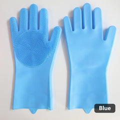 1 Pair Silicone Rubber Gloves Kitchen Cleaning Tools