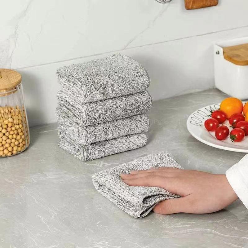 12pcs Microfiber Cleaning Cloth Grey Ultra Soft Highly Absorbent Rags