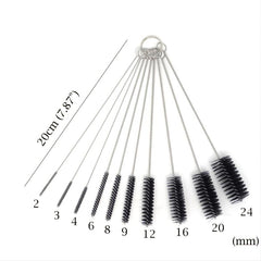 10pcs 304 Stainless Steel Bottle Brushes Reusable Straw Cleaning Brush