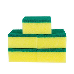 5pcs Double Sided Scouring Pad Dishwashing Sponge