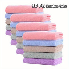 20pcs Coral Fleece Dish Cloths Soft Kitchen Cleaning Rags