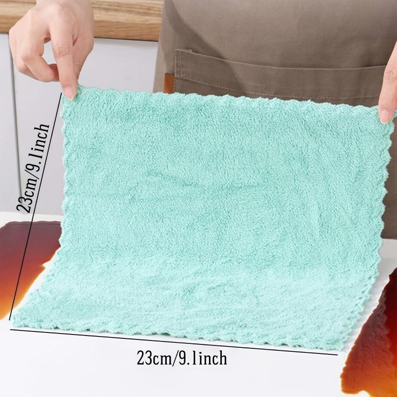 20pcs Coral Fleece Dish Cloths Soft Kitchen Cleaning Rags