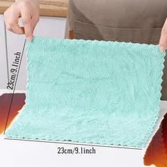 20pcs Coral Fleece Dish Cloths Soft Kitchen Cleaning Rags