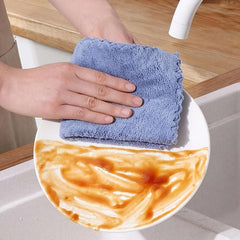 20pcs Coral Fleece Dish Cloths Soft Kitchen Cleaning Rags