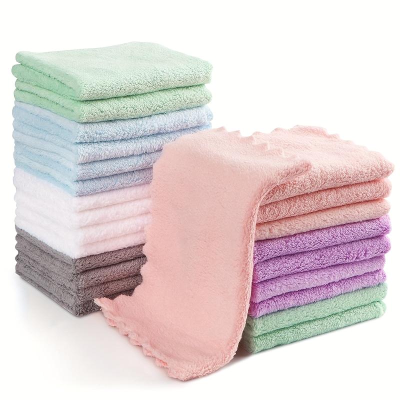 20pcs Coral Fleece Dish Cloths Soft Kitchen Cleaning Rags