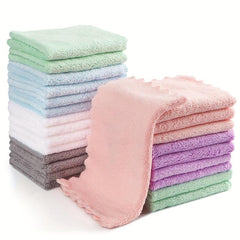 20pcs Coral Fleece Dish Cloths Soft Kitchen Cleaning Rags