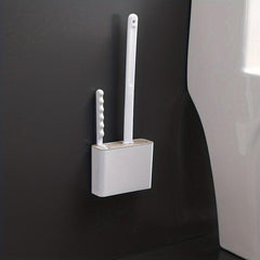 Silicone Toilet Brush Set with Holder Wall Mounted