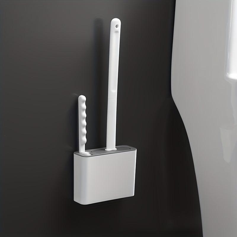 Silicone Toilet Brush Set with Holder Wall Mounted