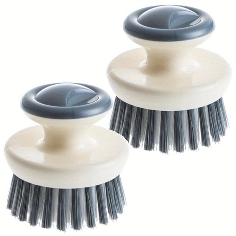 2pcs Kitchen Cleaning Brush with Handle for Bowls Pots Vegetables