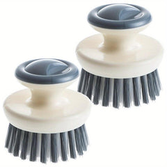 2pcs Kitchen Cleaning Brush with Handle for Bowls Pots Vegetables
