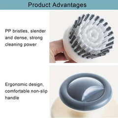 2pcs Kitchen Cleaning Brush with Handle for Bowls Pots Vegetables