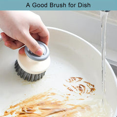 2pcs Kitchen Cleaning Brush with Handle for Bowls Pots Vegetables