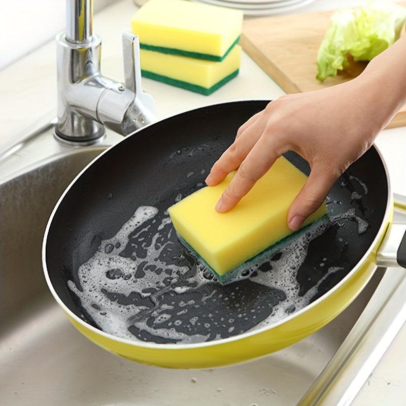 5pcs Double Sided Scouring Pad Household Kitchen Sponge