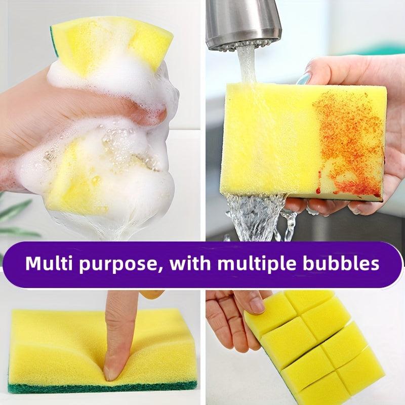 5pcs Double Sided Scouring Pad Household Kitchen Sponge