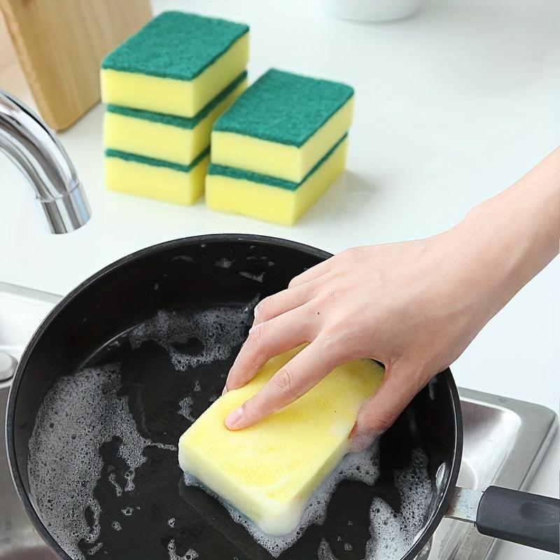 5pcs Double Sided Scouring Pad Household Kitchen Sponge