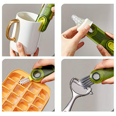 Plastic Cleaning Brush Cup Cover 3-in-1 Multifunctional Hard Bristle Clean Lid
