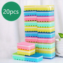 Colored Cleaning Sponge for Kitchen and Pot Scrubbing - 20pcs