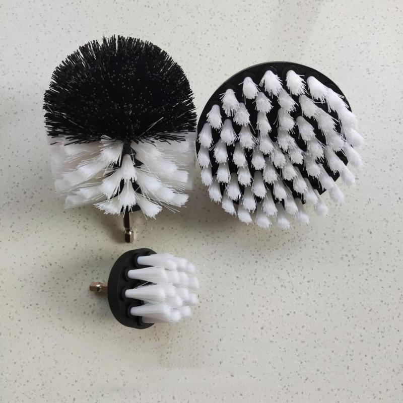 4pcs Drill Brush Set with Extended Pole for Cleaning Grout Tile Bathroom Kitchen