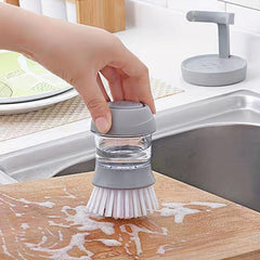 Kitchen Washing Brush with Liquid Soap Dispenser for Utensils and Pots
