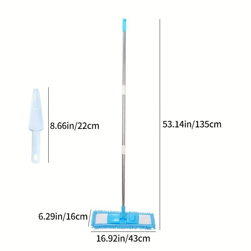 Chenille Flat Floor Mop 360 Rotatable Telescopic Wet Dry Cleaning Mop