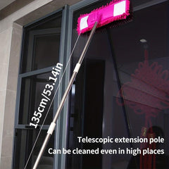 Chenille Flat Floor Mop 360 Rotatable Telescopic Wet Dry Cleaning Mop