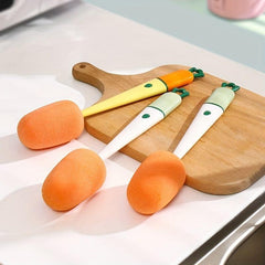 Carrot Cup Cleaning Brush 3-in-1 Long Handle Sponge Silicone Bottle Brush