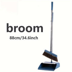 Long Handle Broom and Dustpan Set with Hair Removal Comb