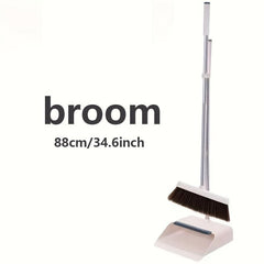 Long Handle Broom and Dustpan Set with Hair Removal Comb