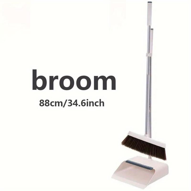Long Handle Broom and Dustpan Set with Hair Removal Comb