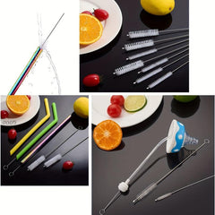 10pc Wide Straw Cleaner Brush Set - 7.87in, 11.8in - Sippy Cups, Water Bottles