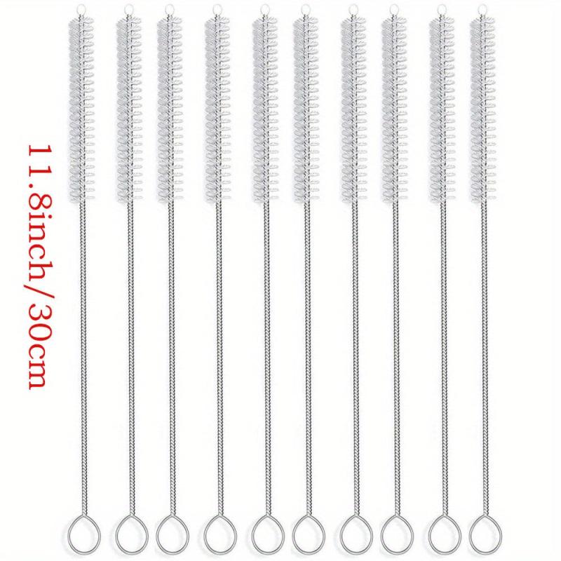 10pc Wide Straw Cleaner Brush Set - 7.87in, 11.8in - Sippy Cups, Water Bottles