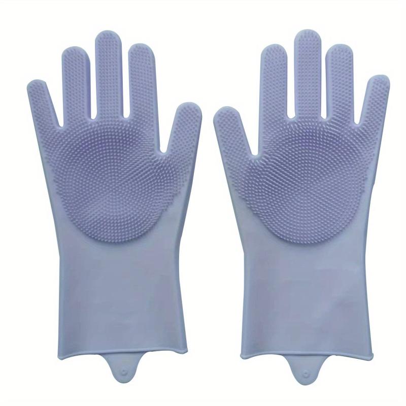 Silicone Cleaning Gloves Pink for Kitchen Bathroom Pet Care Car Washing