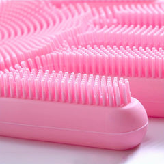 Silicone Cleaning Gloves Pink for Kitchen Bathroom Pet Care Car Washing