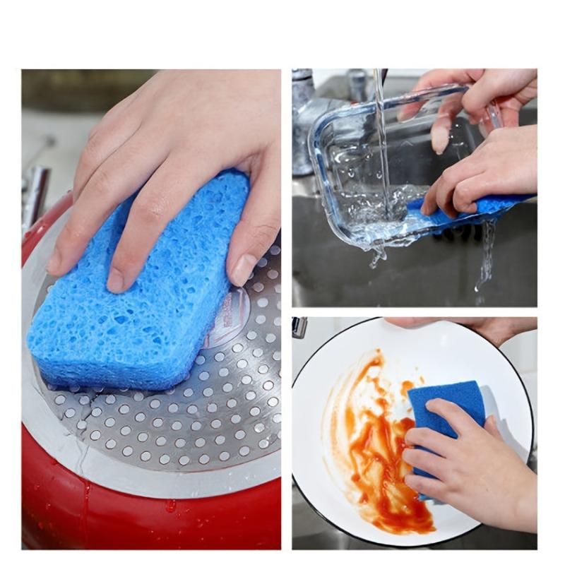 6 Pack Non Scratch Scrub Sponges Safe for Non Stick Cookware