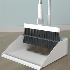 3pcs Household Broom Dustpan Squeegee Set Stainless Steel Long Handle Sweeping
