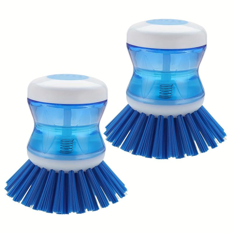Detachable Pot Brush With Soap Dispenser Sponge Brush Head Kitchen Cleaning