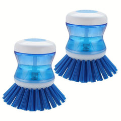 Detachable Pot Brush With Soap Dispenser Sponge Brush Head Kitchen Cleaning