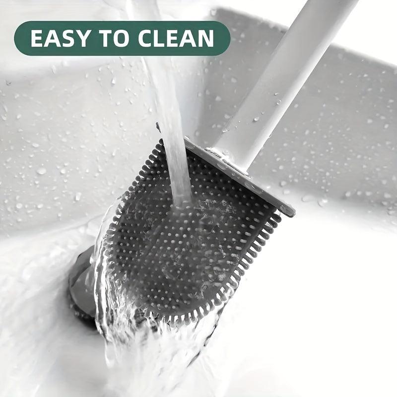 Toilet Brush With Holder Long Handle Flexible Cleaning Brush