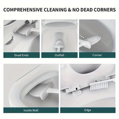 Toilet Brush With Holder Long Handle Flexible Cleaning Brush