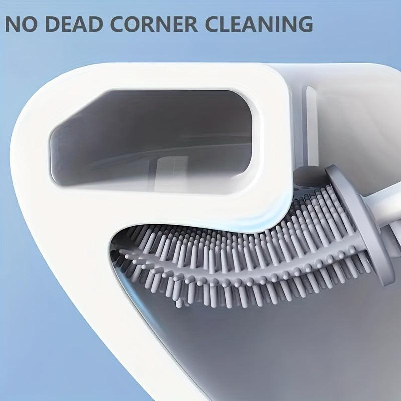 Toilet Brush With Holder Long Handle Flexible Cleaning Brush