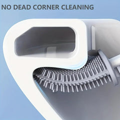 Toilet Brush With Holder Long Handle Flexible Cleaning Brush