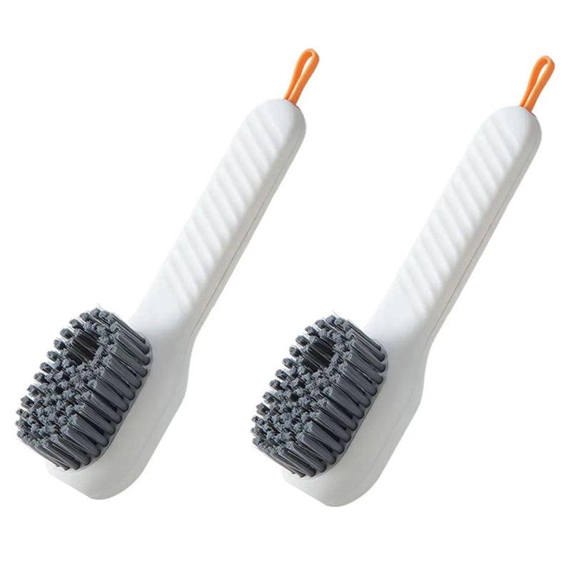 2pcs Long Handle Shoe Brush Soft Fur Cleaning Brush Automatic Li