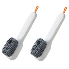2pcs Long Handle Shoe Brush Soft Fur Cleaning Brush Automatic Li