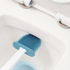 Toilet Brush With Holder Set Flexible S-shaped Long Handle Cleaning Brush