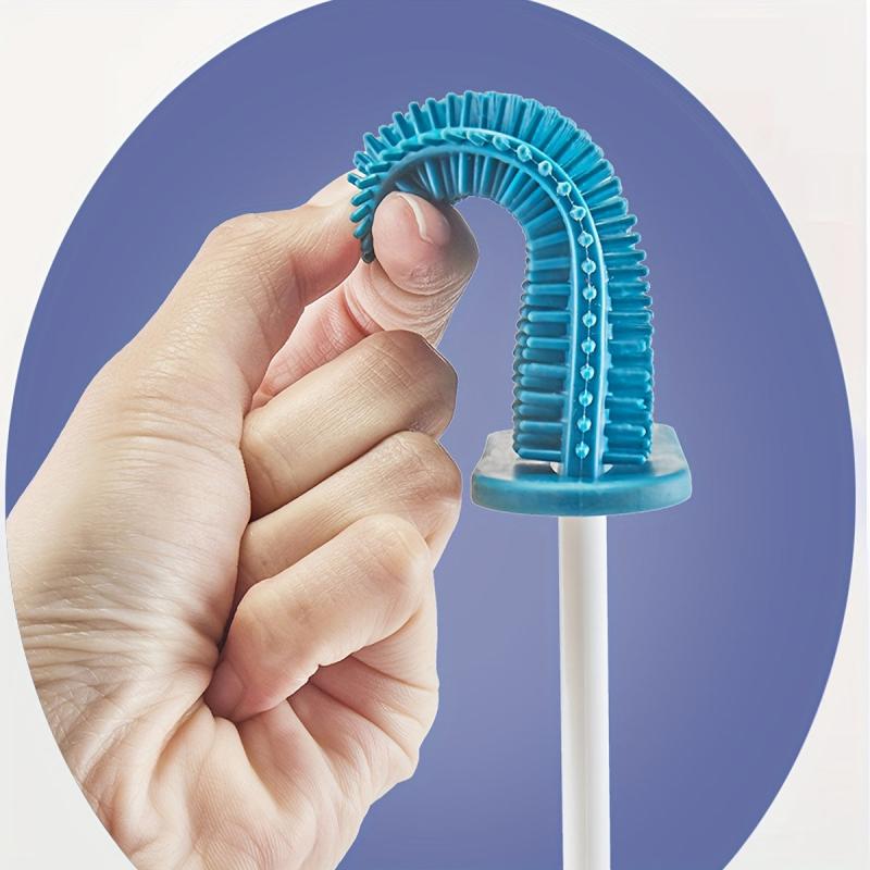 Toilet Brush With Holder Set Flexible S-shaped Long Handle Cleaning Brush