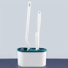 Toilet Brush With Holder Set Flexible S-shaped Long Handle Cleaning Brush