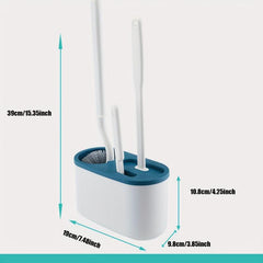 Toilet Brush With Holder Set Flexible S-shaped Long Handle Cleaning Brush